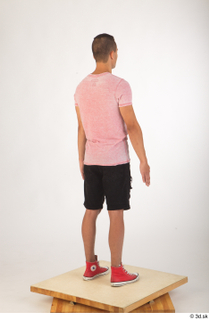  Colin black shorts clothing pink t shirt red shoes standing whole body 0006.jpg